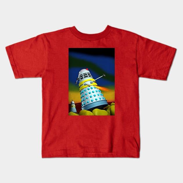 Cadet Robots 1960s Cult SF Kids T-Shirt by Out of Memory